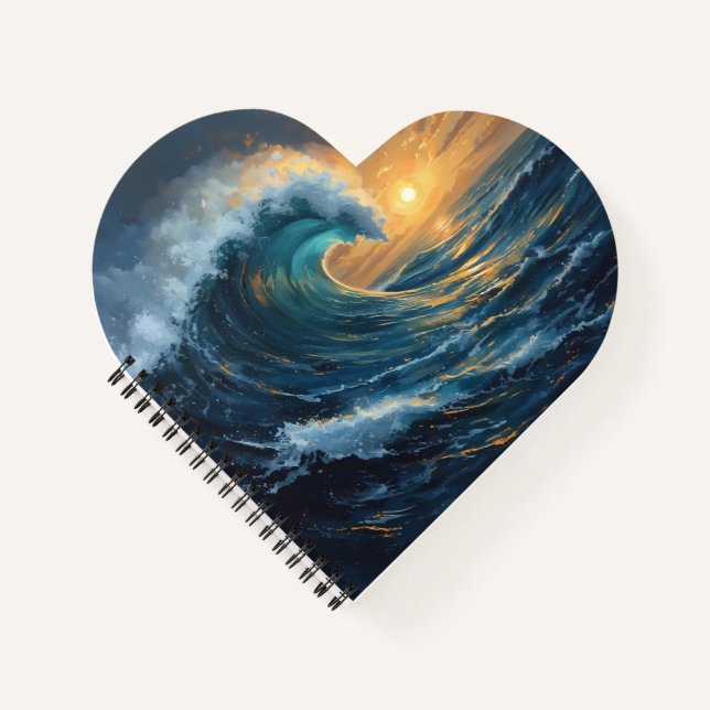 Heart Ocean Notebook | Aesthetic Spiral Notebook  Notizbuch (Vorderseite)