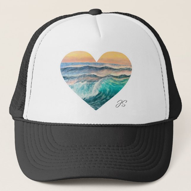 Heart Ocean Trucker Hat Truckerkappe (Vorderseite)