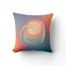 Heart Ocean Wave Sun Throw Kissen
