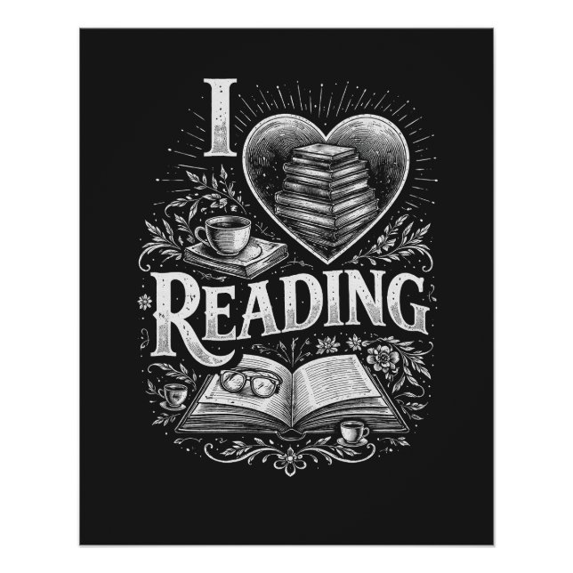 Heart of a Book Lover Poster (Vorderseite)