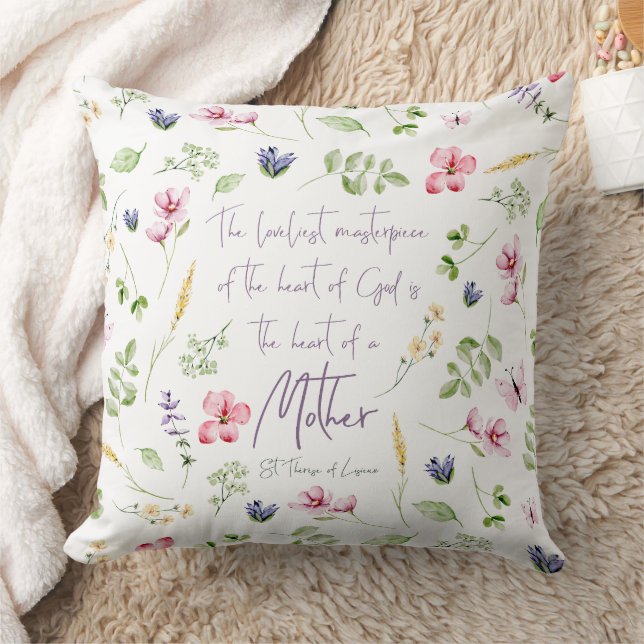 Heart of a Mother pillow with wildflowers Kissen (Decke)