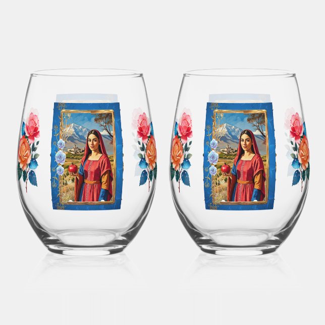 Heart of Armenia Drinkware Set Weinglas Ohne Stiel (Vorderseite)