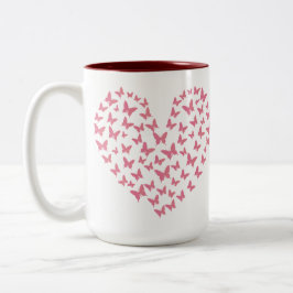 Heart of Capricious Butterflies Zweifarbige Tasse