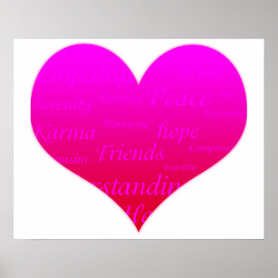 Heart of Hope Pink Motivational Poster