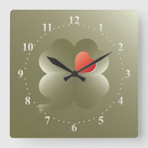 Heart of luck quadratische wanduhr