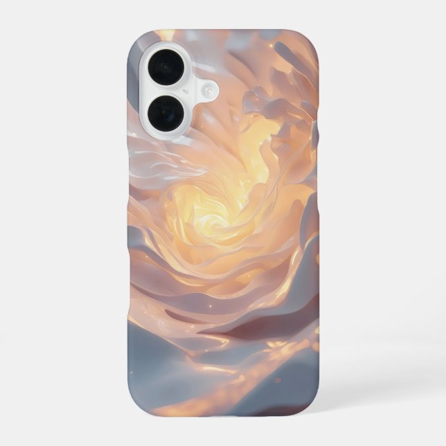 Heart of Summer – Glowing Abstract Blue & Gold Pho iPhone 16 Hülle (Rückseite)