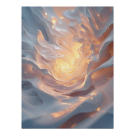 Heart of Summer – Luminous Abstract Blue & Gold Poster