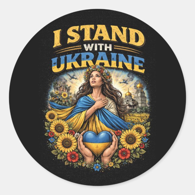Heart of Ukraine Runder Aufkleber (Vorderseite)