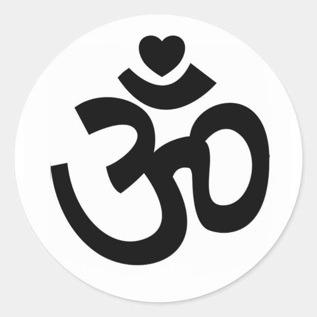 Heart Om Sign - Yoga Sticker (Vorderseite)