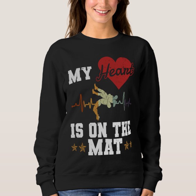 Heart On The Mat  Freestyle Wrestling Sport  Wrest Sweatshirt (Vorderseite)