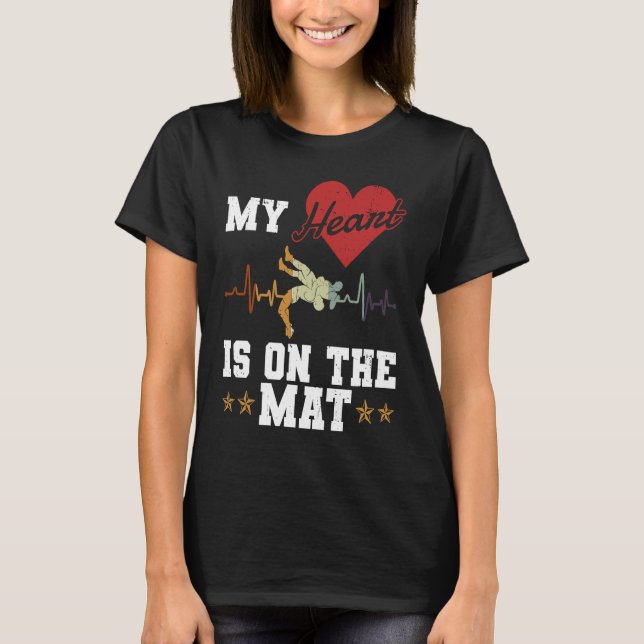 Heart On The Mat  Freestyle Wrestling Sport  Wrest T-Shirt (Vorderseite)