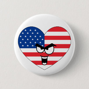 Heart on the USA - For real Americans! Button