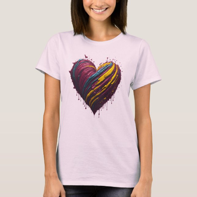 Heart paint Splash Art T-Shirt (Vorderseite)