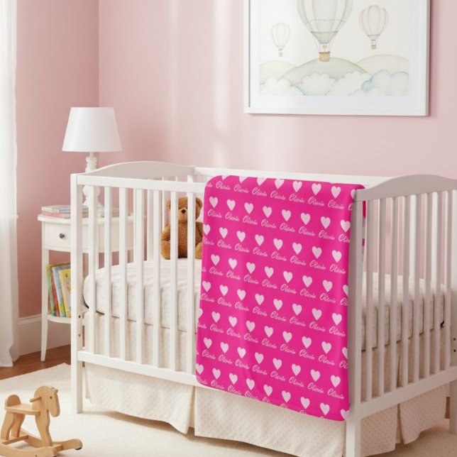 Heart Pattern Blanket for Girls – Personalized Sherpadecke (Von Creator hochgeladen)