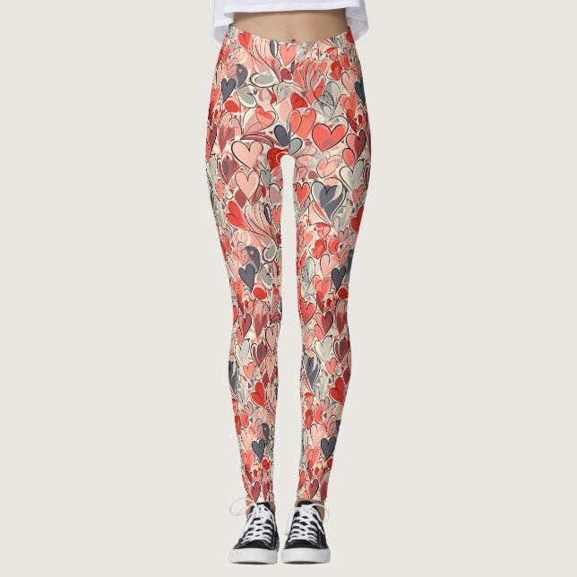 Heart Pattern - Cute and Lovely Valentine's Day Leggings (Vorderseite)