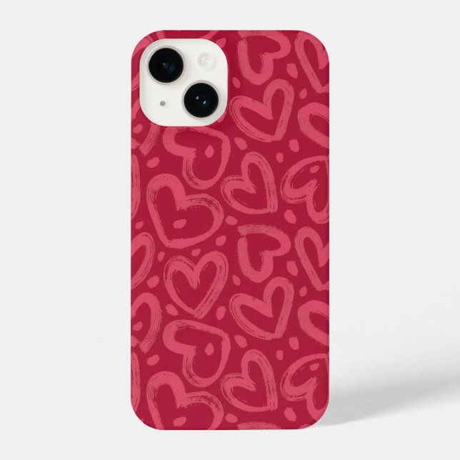 Heart Pattern Phone Case iPhone Hülle (Rückseite)
