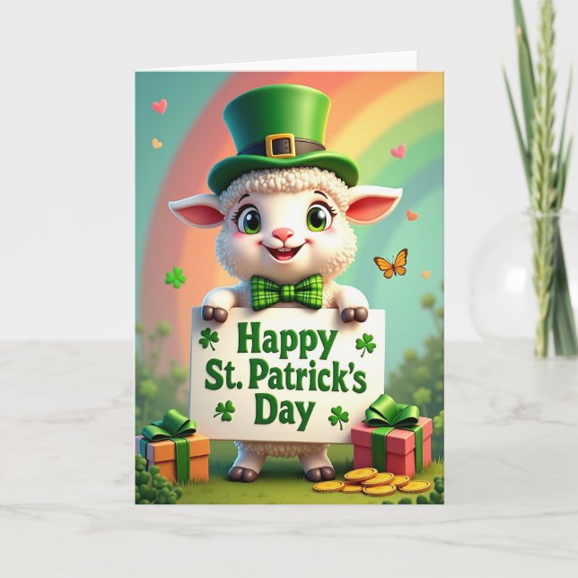 Heart Pattern St Patricks Day Card Karte (Vorderseite)
