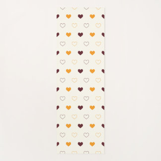 Heart Pattern with Orange & Brown Hearts Yogamatte
