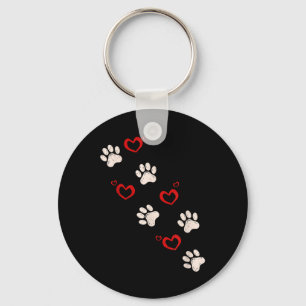 Heart Paw Print Valentinstag Dog Lover Puppy Lov Schlüsselanhänger