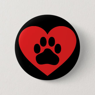 Heart Paw Red Button