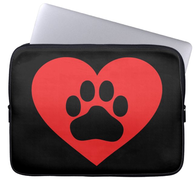 Heart Paw Red Laptopschutzhülle (Vorderseite)