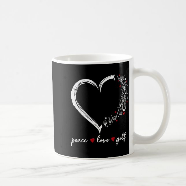 Heart Peace Love Golf Player Srt Lovers Outfit Wom Kaffeetasse (Rechts)