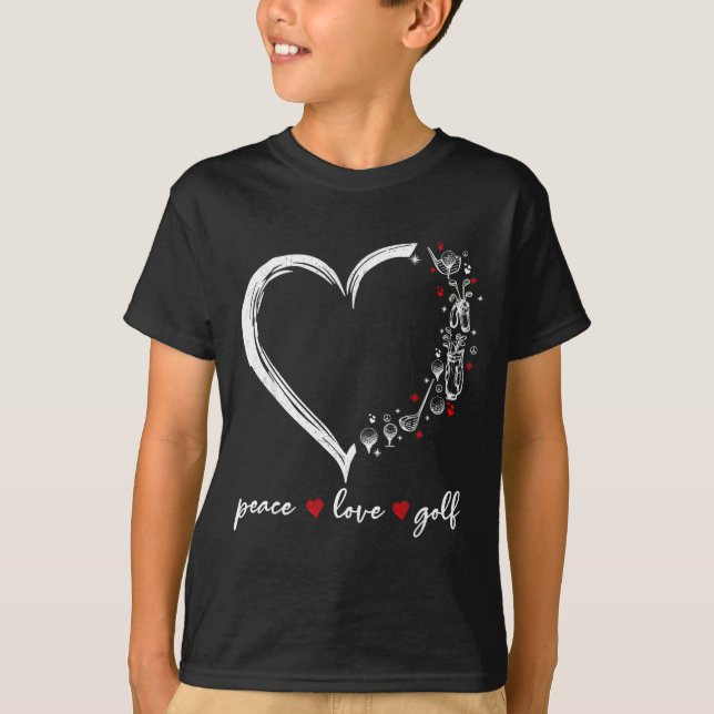 Heart Peace Love Golf Player Srt Lovers Outfit Wom T-Shirt (Vorderseite)