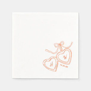 Heart Pendant Fun Wedding Party Serviette