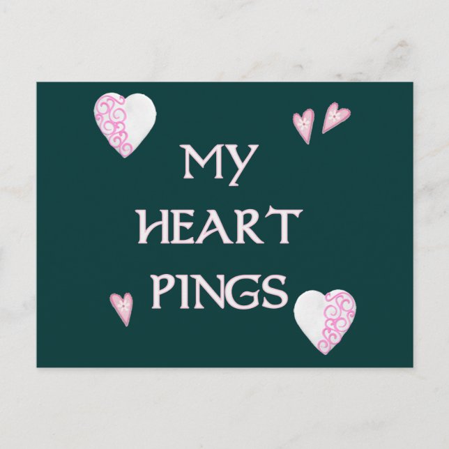 Heart Pings Pong Postkarte (Vorderseite)