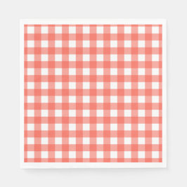 Heart Pizza Party Napkins | Red Checkered Italian Serviette