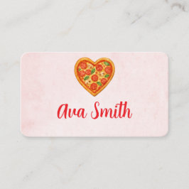 Heart Pizza Place Cards | Red Checkered Italian Visitenkarte