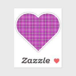 Heart Plaid Pink Purple Black Aufkleber
