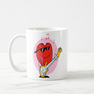 Heart Playing Music Valentines Tshirt For Men Wome Kaffeetasse