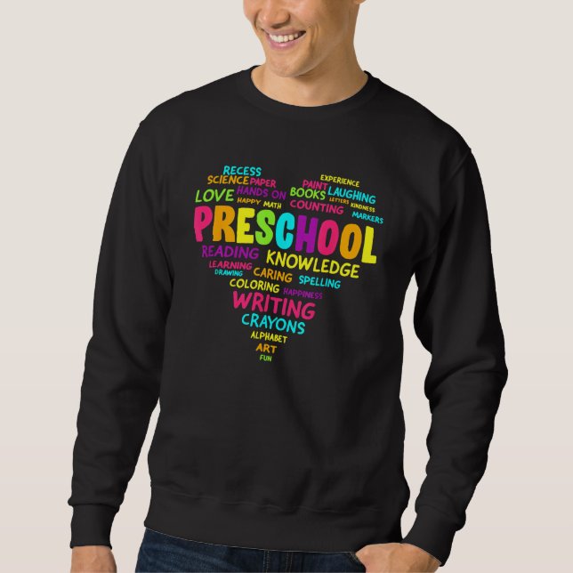 Heart Preschool Team Teacher Student Back To Schoo Sweatshirt (Vorderseite)