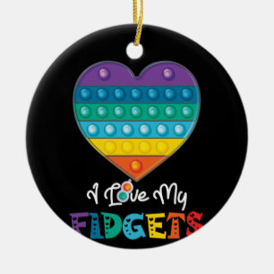 Heart Push Pop It Game Board Fidget Toy Keramik Ornament