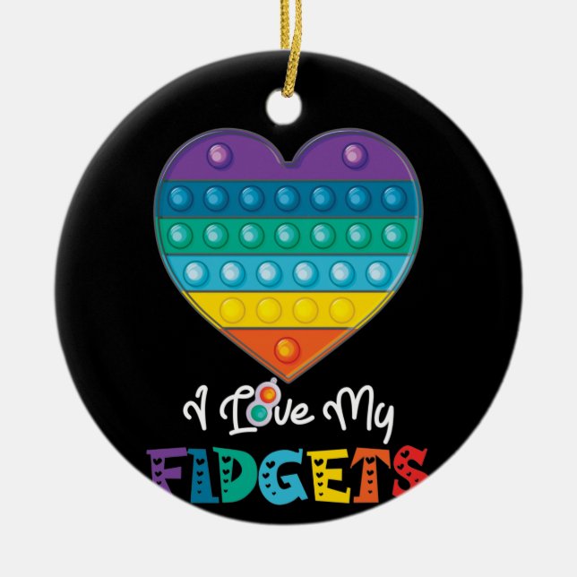 Heart Push Pop It Game Board Fidget Toy Keramik Ornament (Vorne)