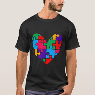 Heart Puzzle Piece Autism Awareness T-Shirt