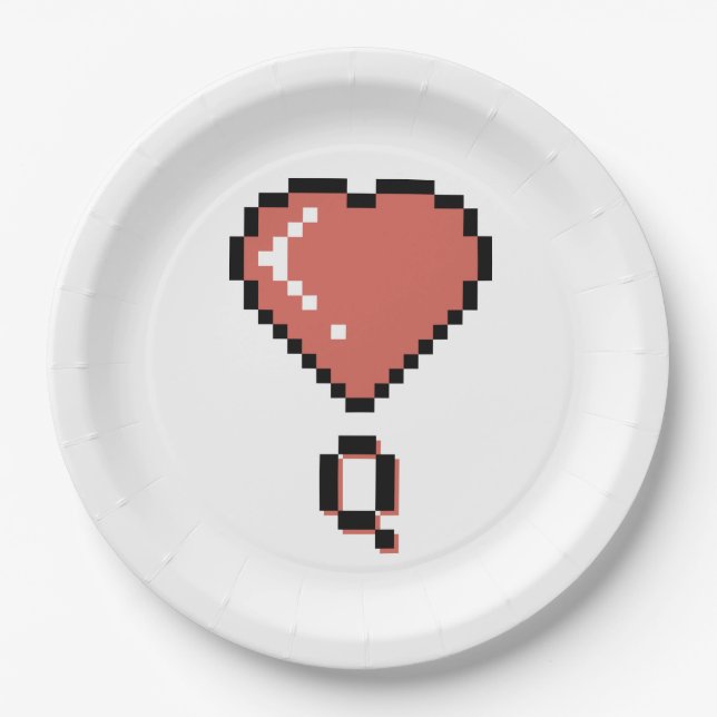 Heart Queen Black Kontur Pappteller (Vorderseite)