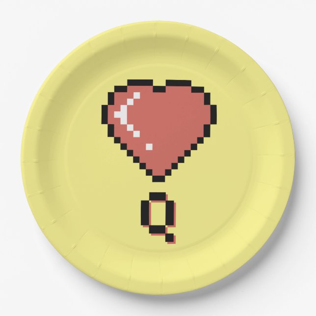 Heart Queen Black Kontur Pappteller (Vorderseite)