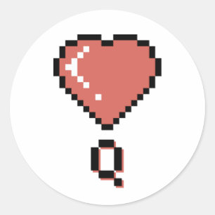 Heart Queen Black Kontur Runder Aufkleber
