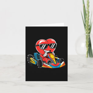 Heart Racing GoKart Herz Valentinstag Boys Gir Karte