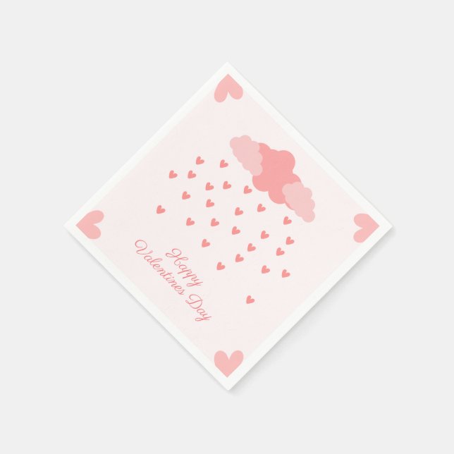 Heart Rain Delight Couple Valentinstag Serviette (Ecke)