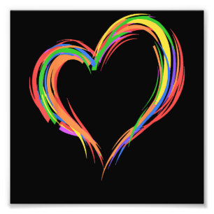 Heart Rainbow Flag LGBT Gay Les Pride Support LGBT Fotodruck