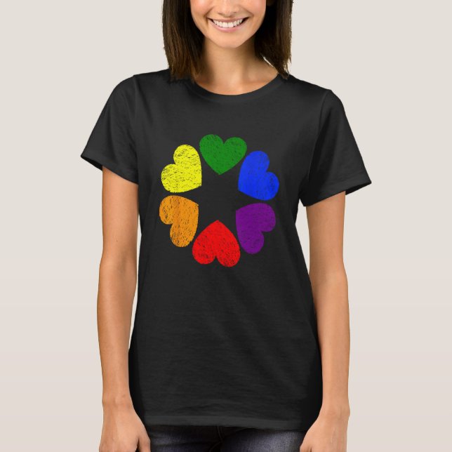 Heart Rainbow Flag LGBT Gay Pride Month Support LG T-Shirt (Vorderseite)