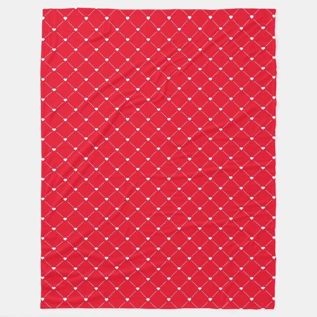 Heart Raute Red Fleece Blanket (Vorderseite)