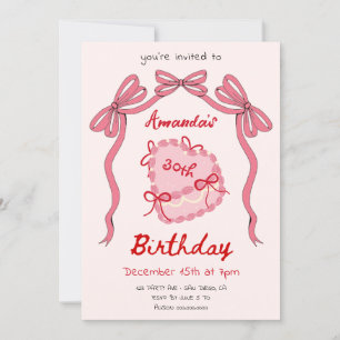 Heart Recto Cake Birthday Einladung