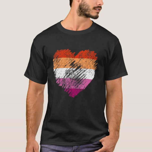 Heart Retro LGBT Pride Month Support LGBTQ Flag Le T-Shirt (Vorderseite)