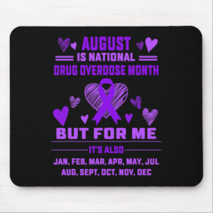 Heart Ribbon June ist National Drug Overdose Aware Mousepad