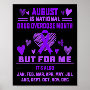 Heart Ribbon June ist National Drug Overdose Aware Poster
