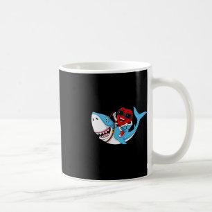 Heart Riding Shark Valentine's Day Fun Boys Girls Kaffeetasse